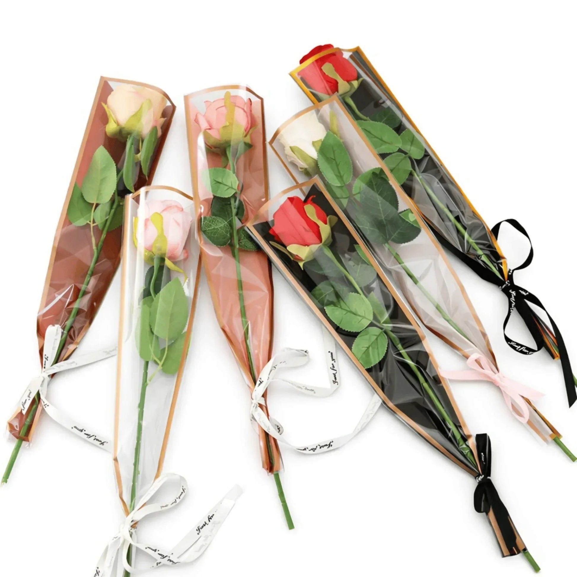 50 Pcs Single Rose Wrapping Paper - Yalla Mart