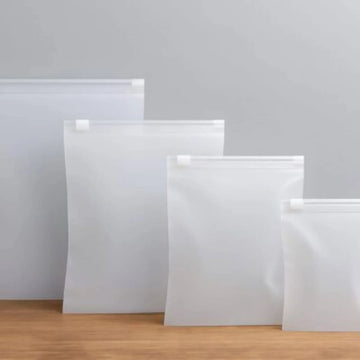 50 Pcs White Bag with Zipper - Yalla Mart