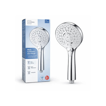 LIVARNO Home Multi-Function Shower Head - 3 Spray Modes with Water-Saving Insert - Yalla Mart