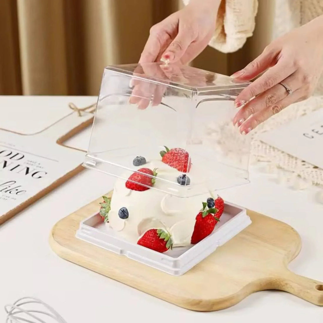 Dozen PVC Plastic Box Mini Cake - Clear Mini Cake Display Boxes - Yalla Mart