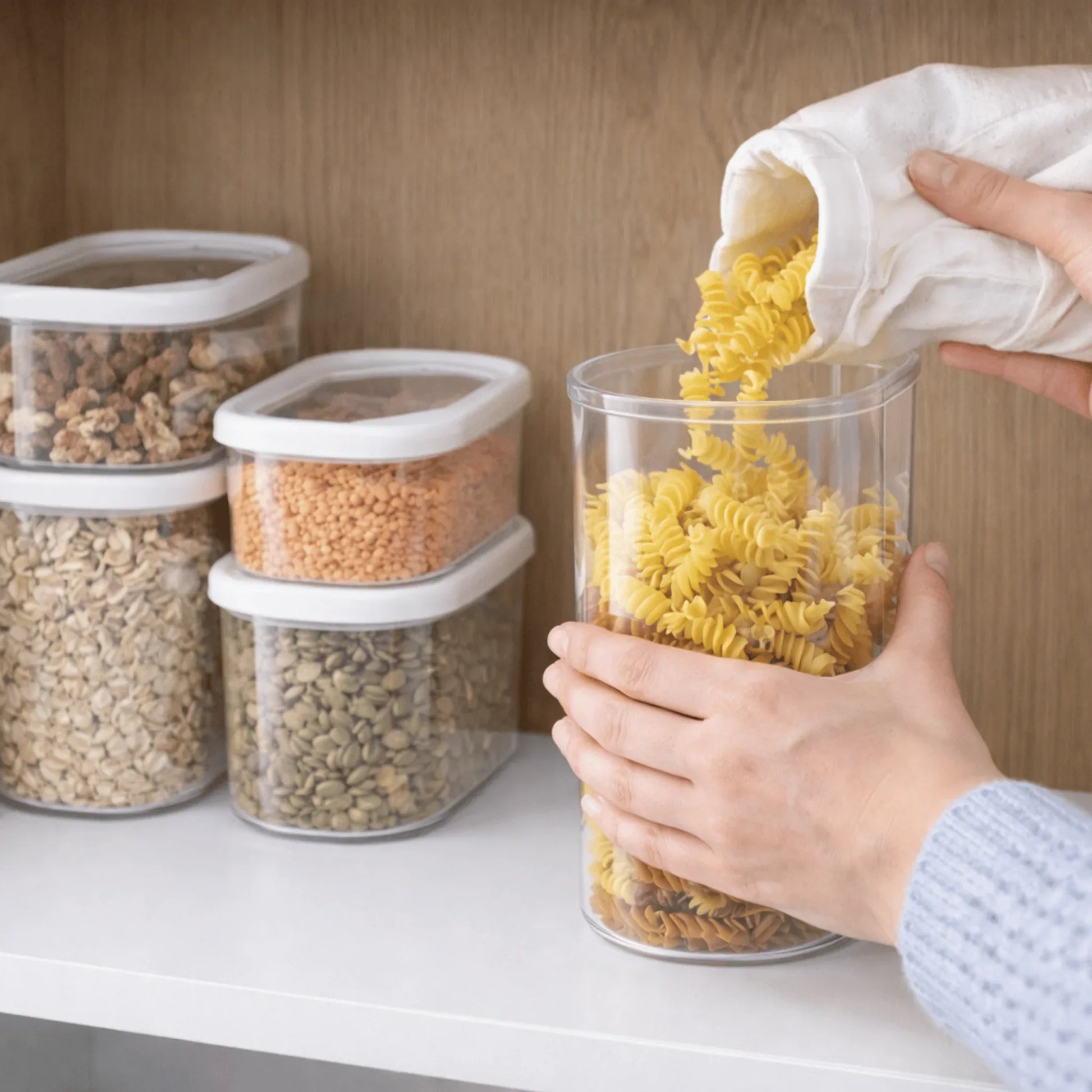Stackable Food Storage Containers Set - 5 Piece BPA-Free with Airtight Lids - Yalla Mart