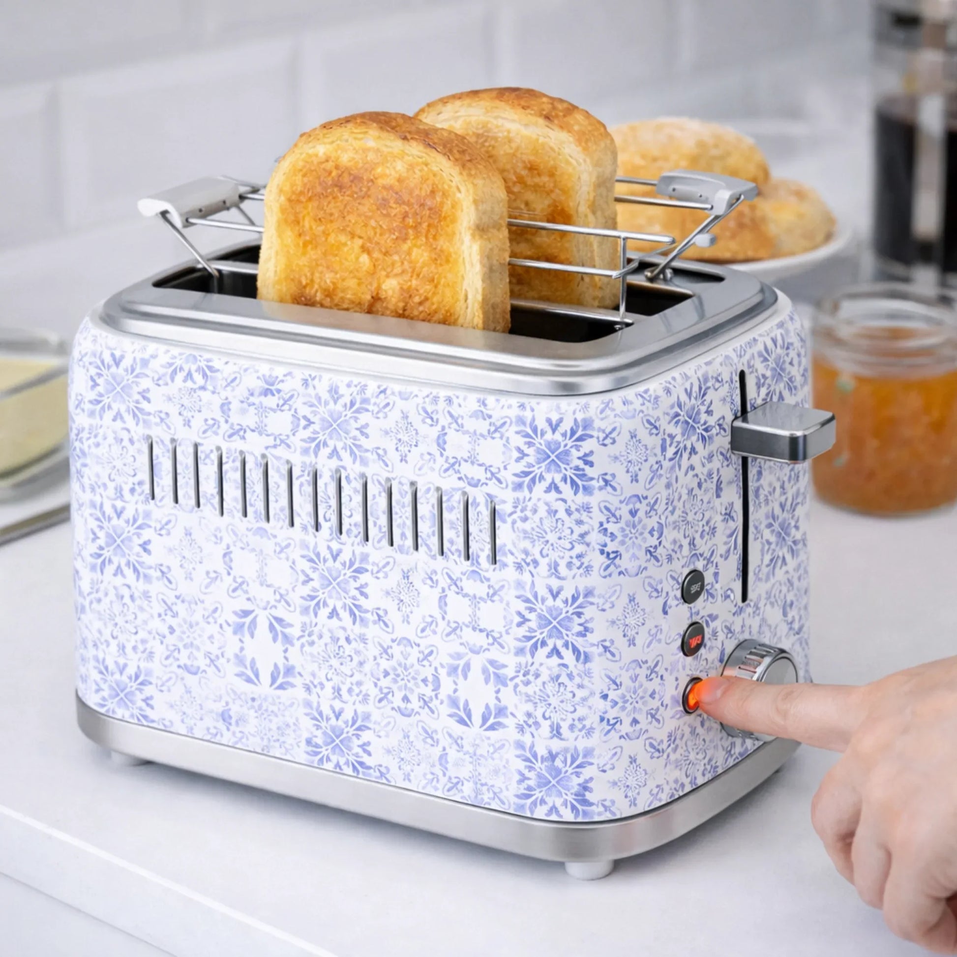 SilverCrest 2-Slice Toaster – Patterned Design - Yalla Mart