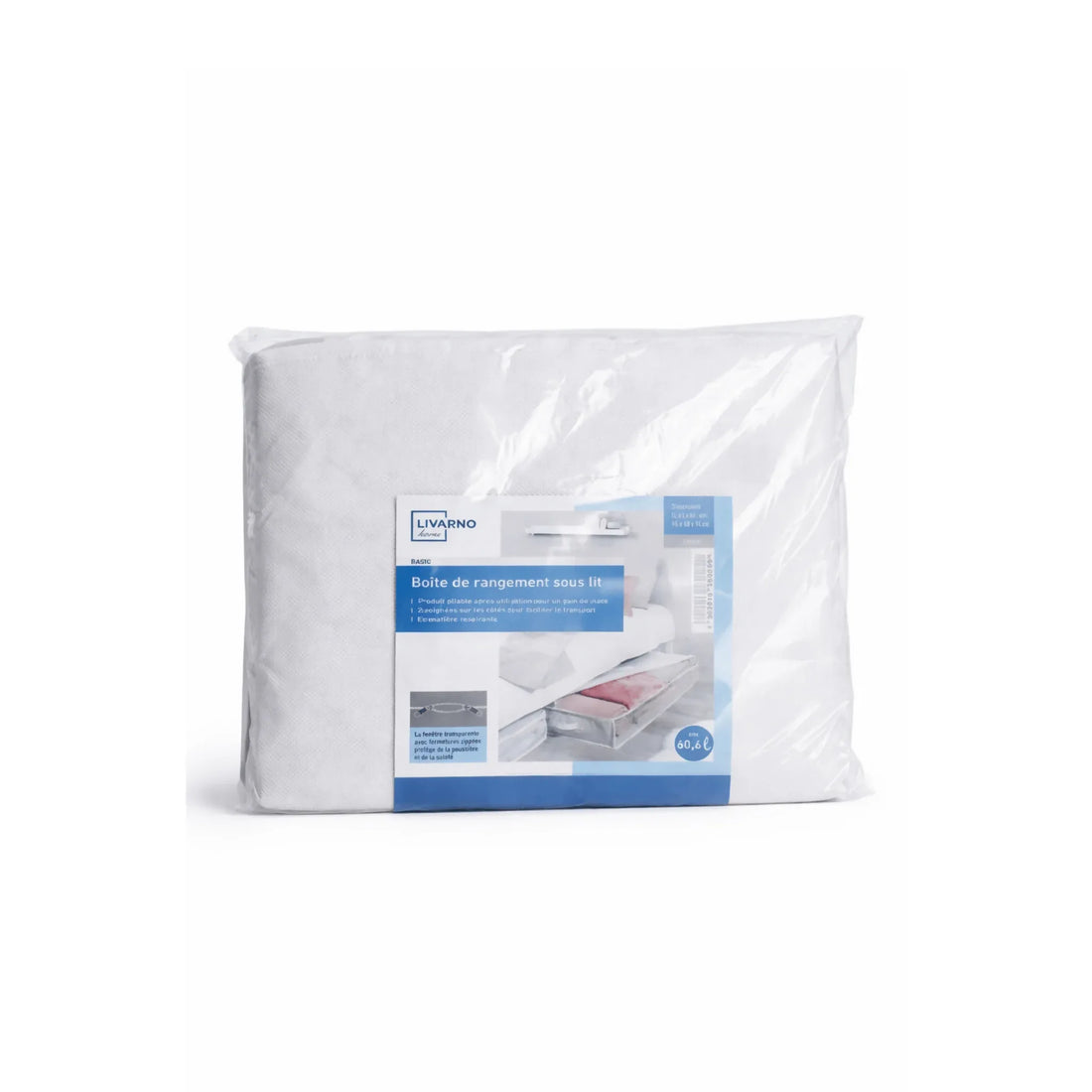 Livarno Home Underbed Storage Box - Foldable Fabric Organizer with Zip 95x48x16cm - Yalla Mart