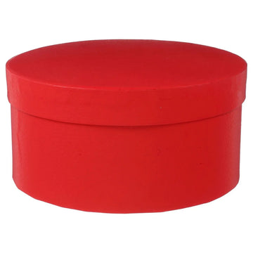 Round Box Red and Black - Elegant Round Gift Box with Fitted Lid - Yalla Mart