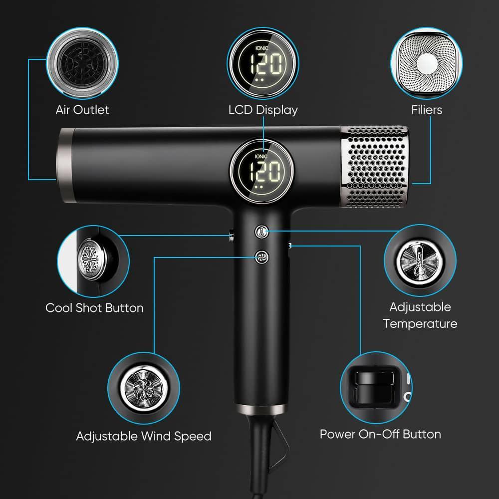 Onuliss Professional Hair Styler - 2000W with 5 Magnetic Attachments - Yalla Mart