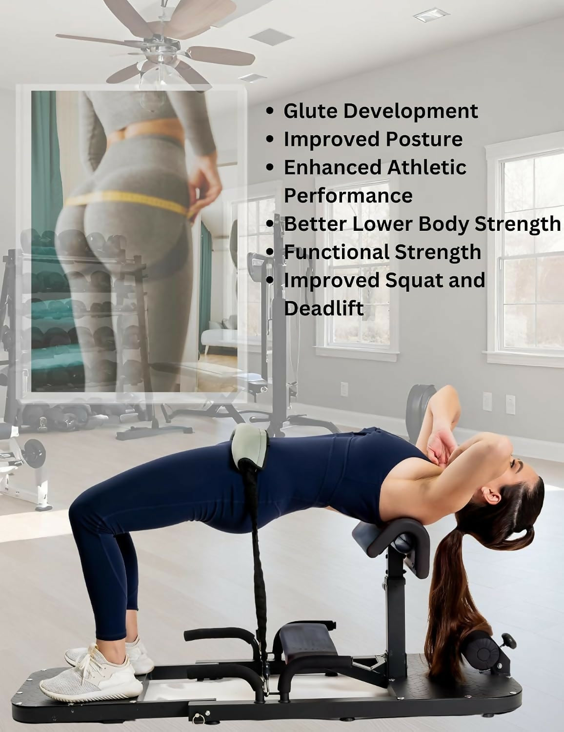 Hip Thrust Bench with 3 Resistance Bands