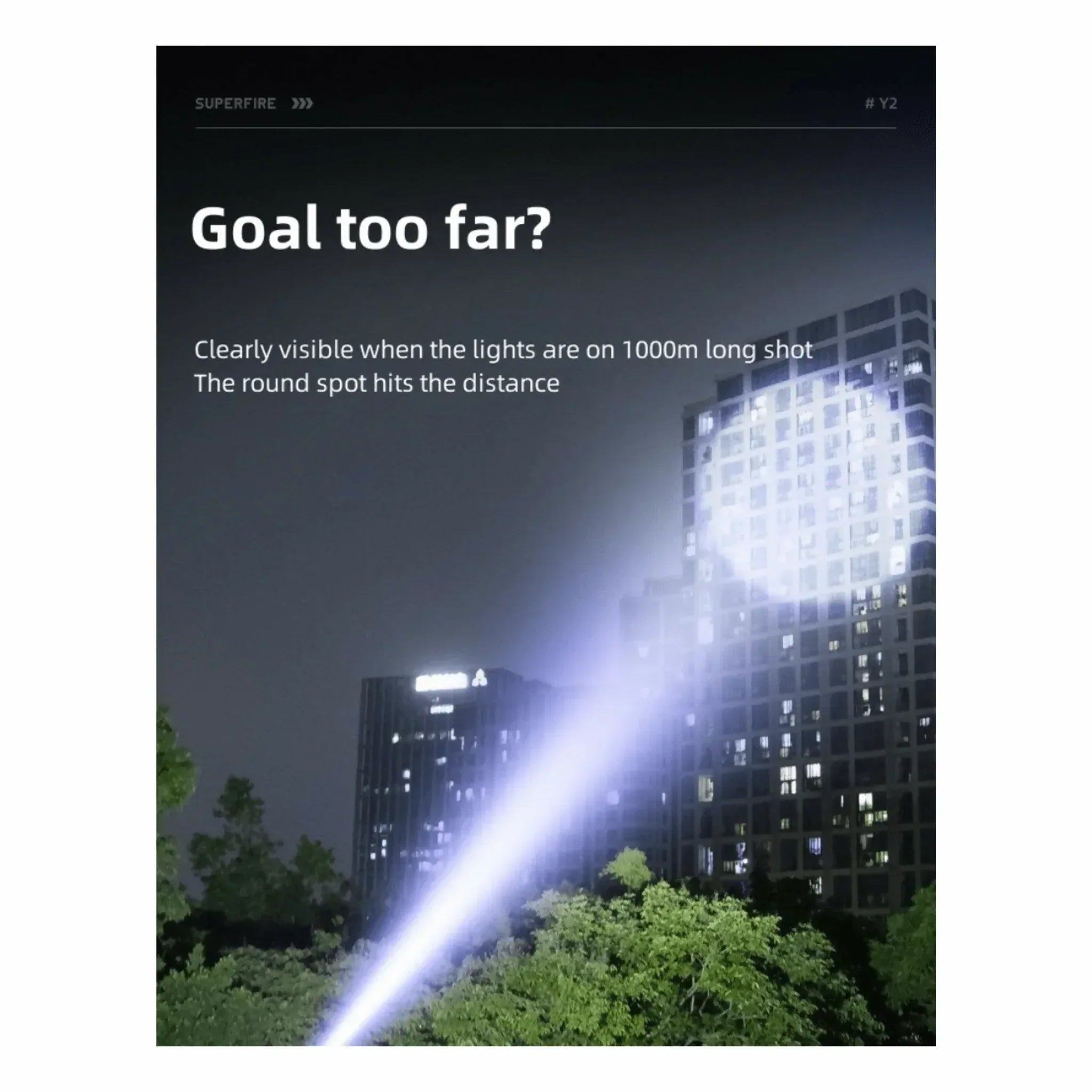 SF Y5S Tactical Flashlight 800m - 1200 Lumens, 20W Rechargeable LED - Yalla Mart