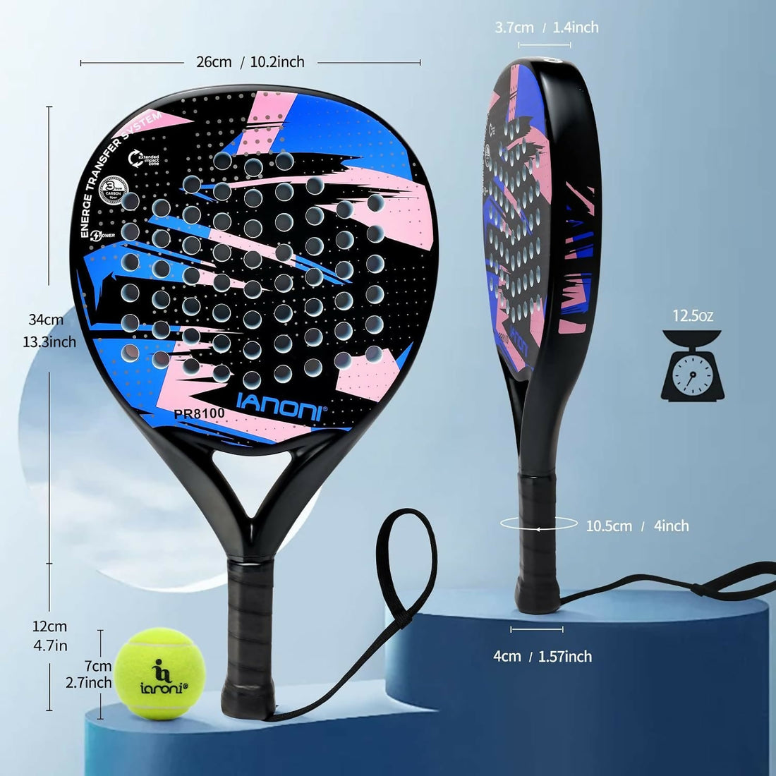 IANONI PR8100 Carbon Fiber Padel Racket