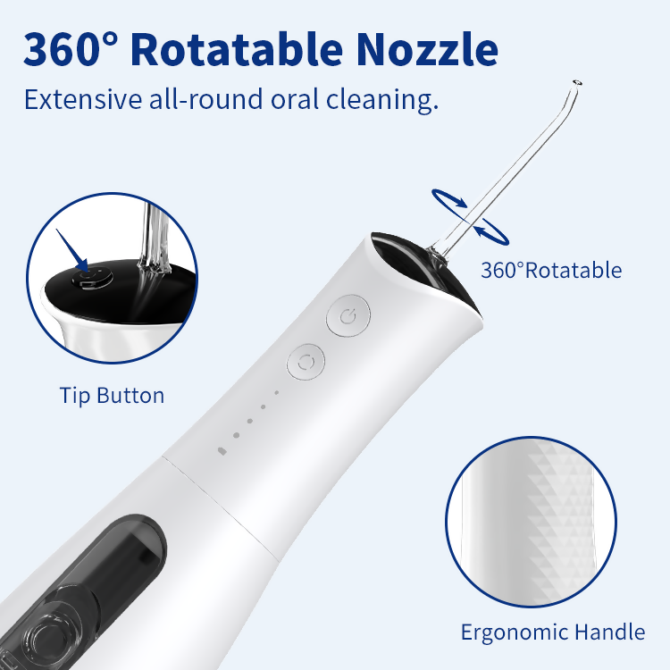 Cordless Water Flosser with 5 Jet Tips, 300 ml