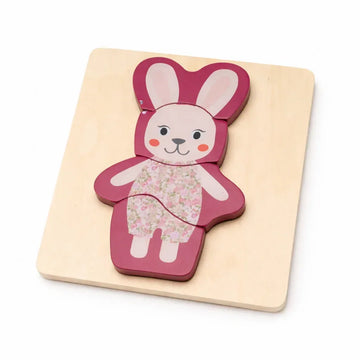 Wooden Bunny Puzzle – 5 Pieces (Lupilu) - Yalla Mart