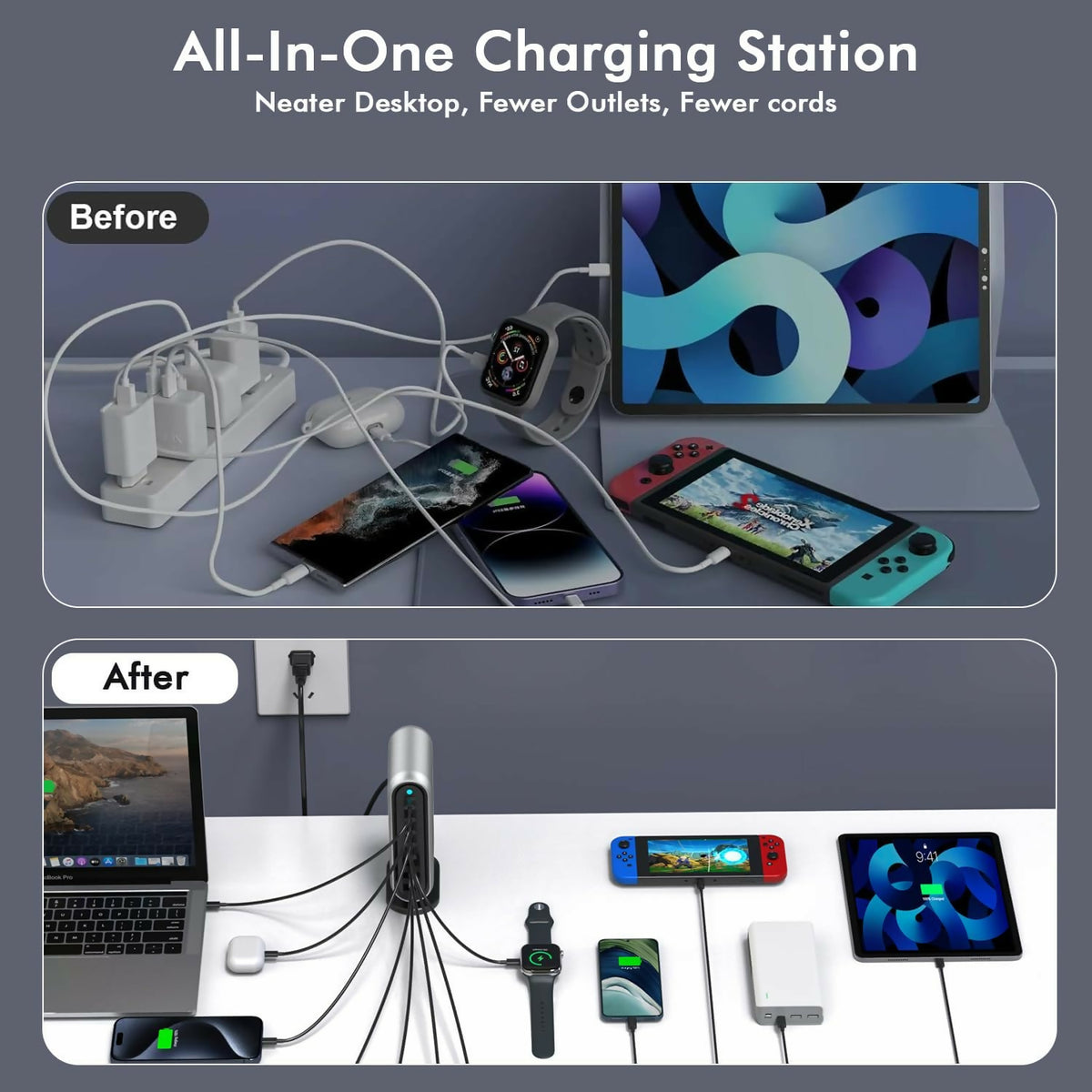 8-Port USB-C & USB-A Charging Station