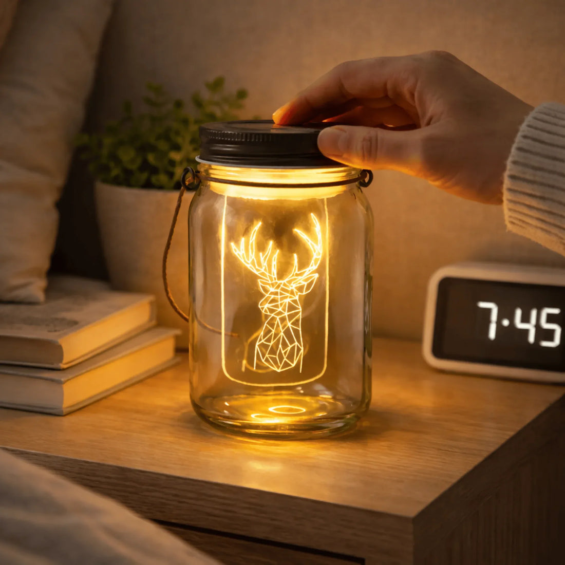 LED Decorative Glass Lantern (Photophore LED) - Yalla Mart