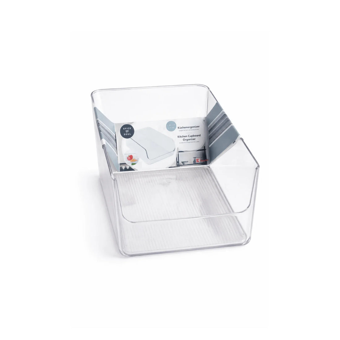 SilverCrest Clear Kitchen Cupboard Organizer - Transparent Storage Tray 28x18x9cm - Yalla Mart