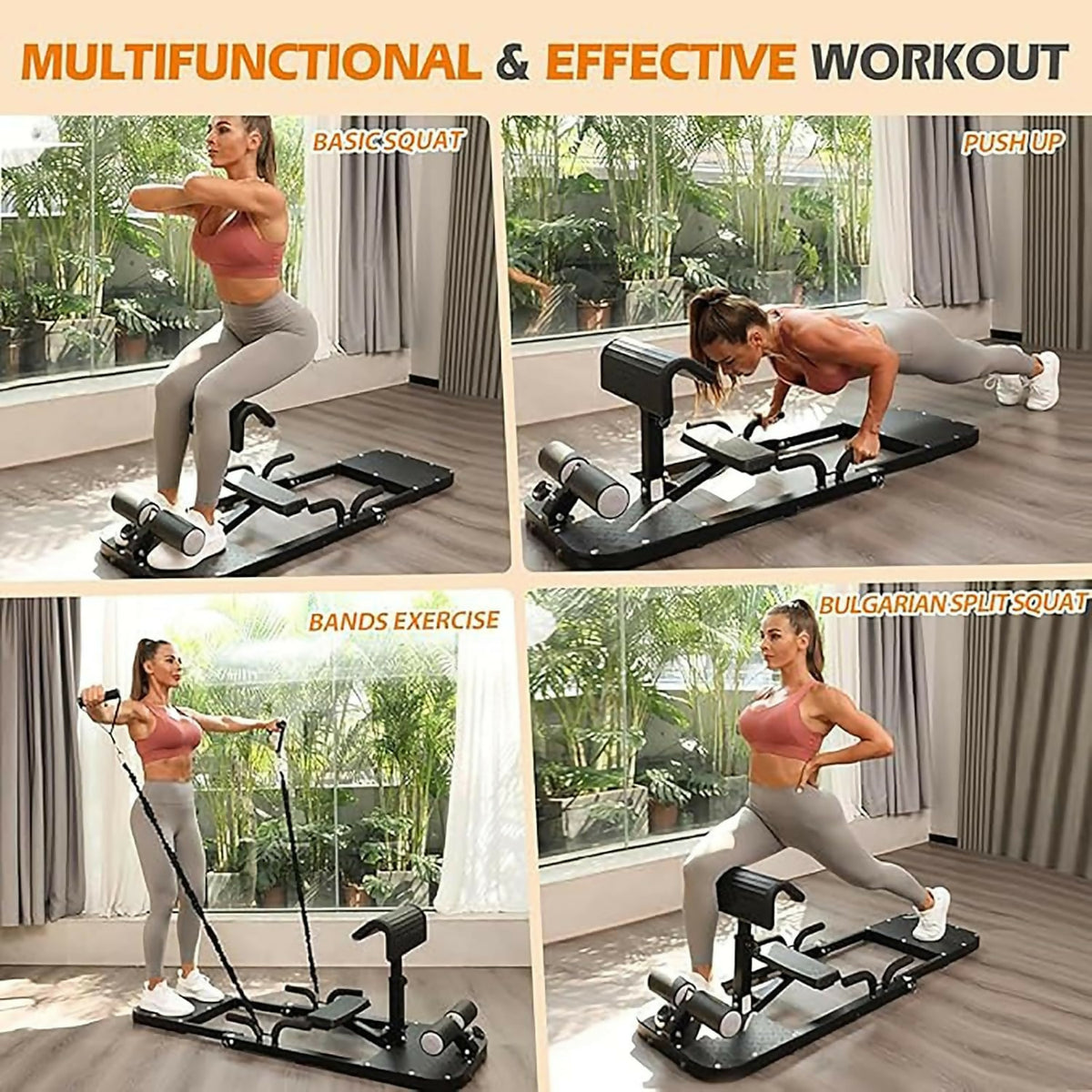 Hip Thrust Bench with 3 Resistance Bands