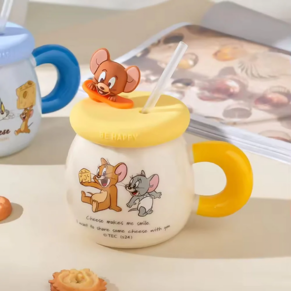 Tom & Jerry Ceramic Mug with Lid, 300 ml