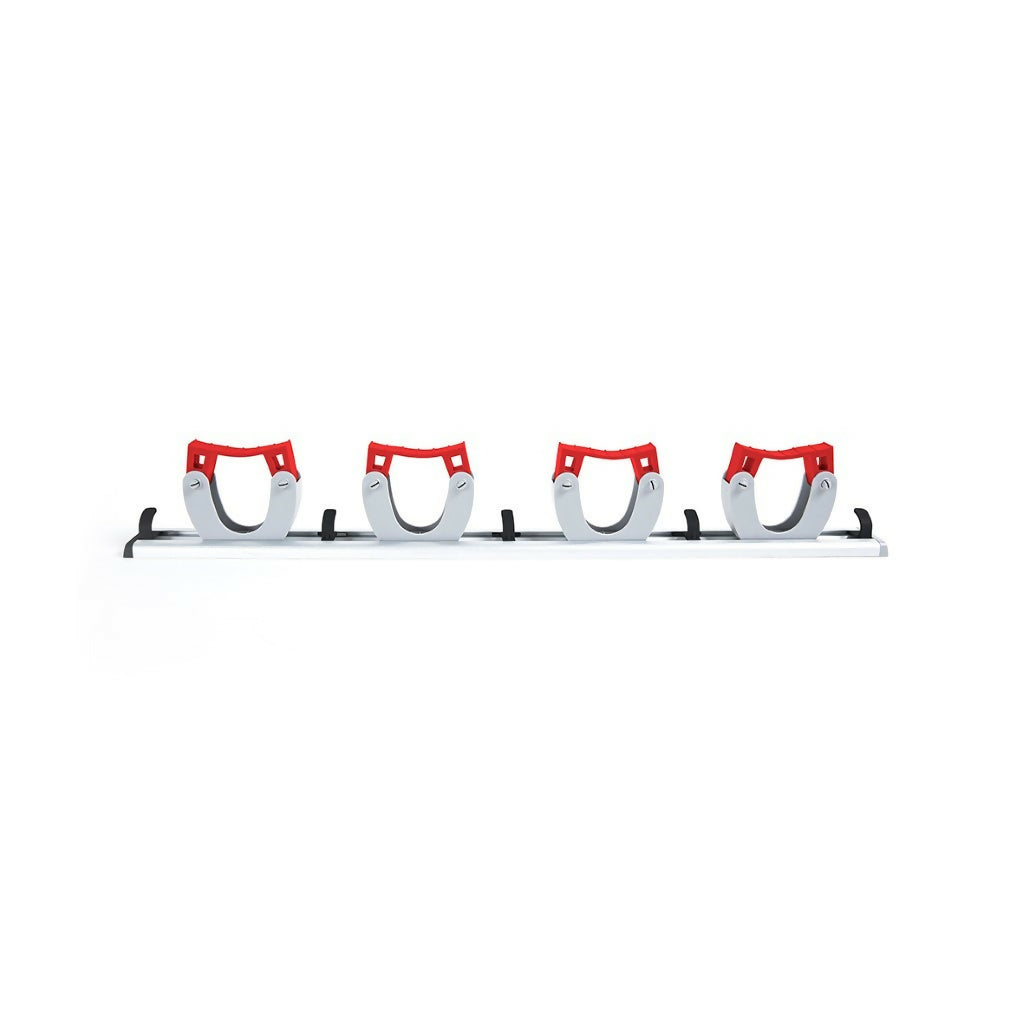 Wall-Mounted Broom Holder with 4 Grips