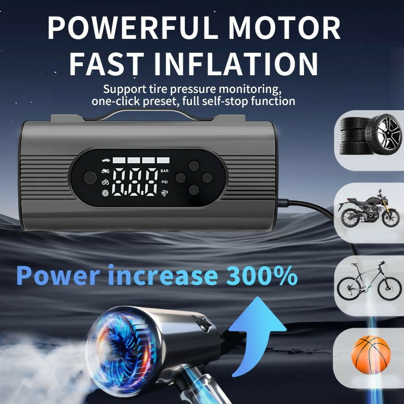 Multi-Function Car Tool with Tire Inflator & Vacuum, 12,000 mAh