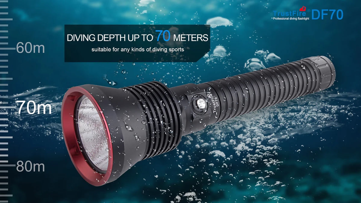DF70 Underwater Flashlight, 3,200 Lumens