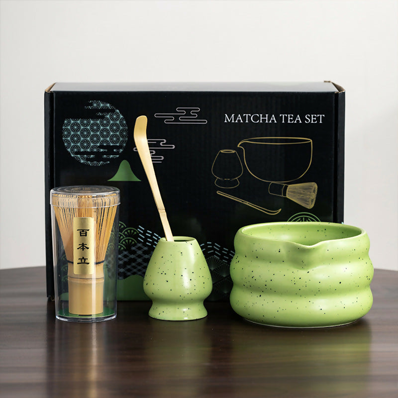 4-Piece Matcha Tea Set with Bowl, Whisk & Scoop