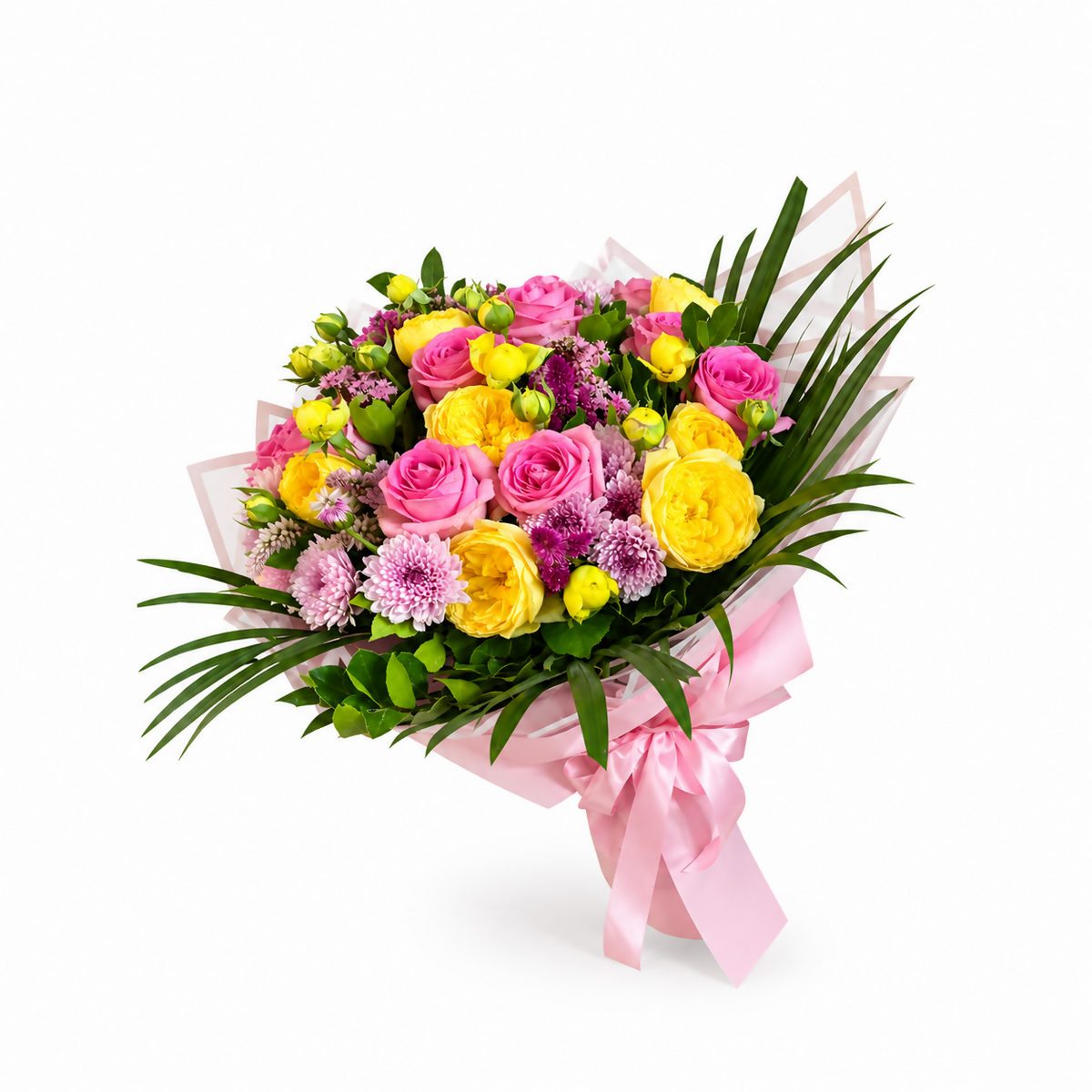 Joyful Pink & Yellow Mixed Gift Bouquet