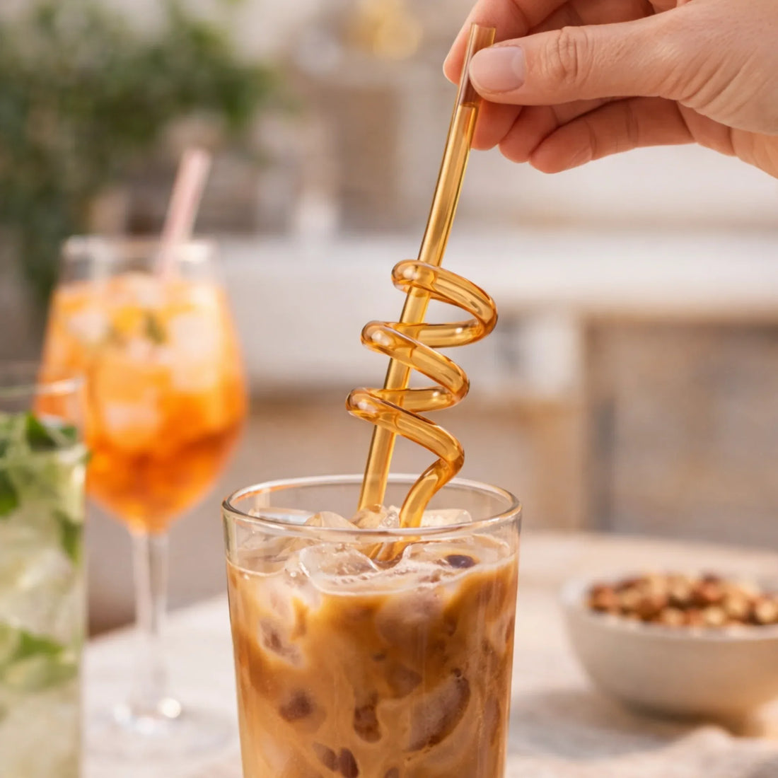 LIVARNO Home Glass Straw Set (4-Pack) - Reusable & Eco-Friendly - Yalla Mart