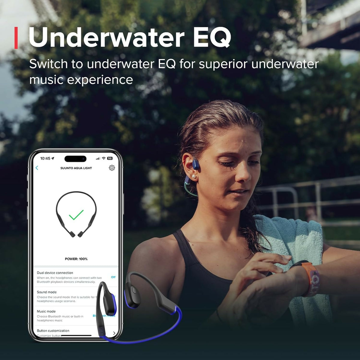 Suunto Aqua Light Bone-Conduction Headphones, 32 GB