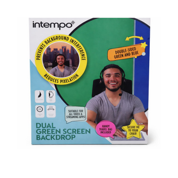 Dual-Sided Green & Blue Screen Backdrop – Foldable Chair-Mount for Streaming & Video Calls