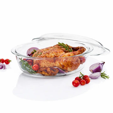 ERNESTO Glass Oven Casserole Dish with Lid - 3L Borosilicate - Yalla Mart