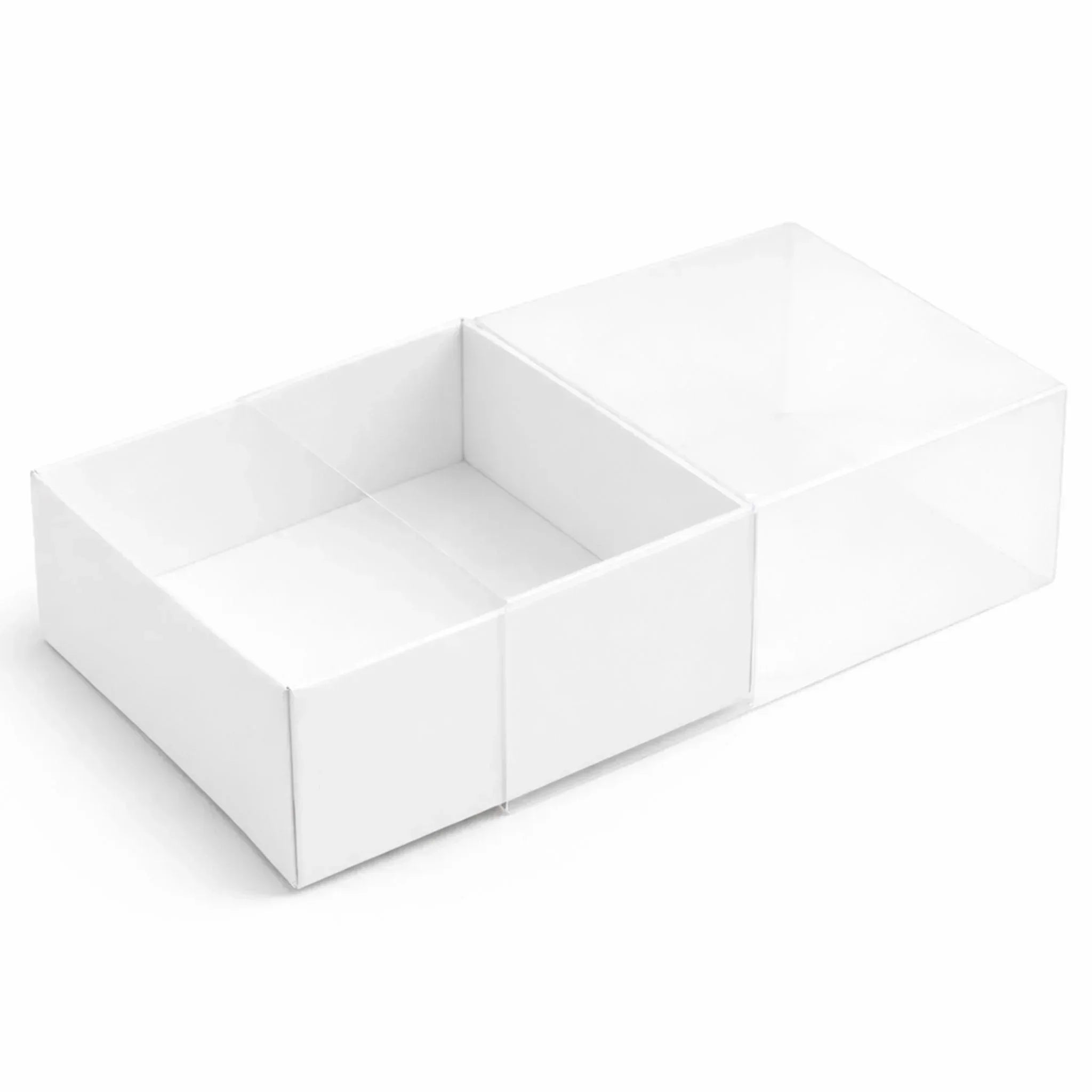 Kraft Divided Gift Box with Clear Sliding Sleeve - Single Compartment - Yalla Mart