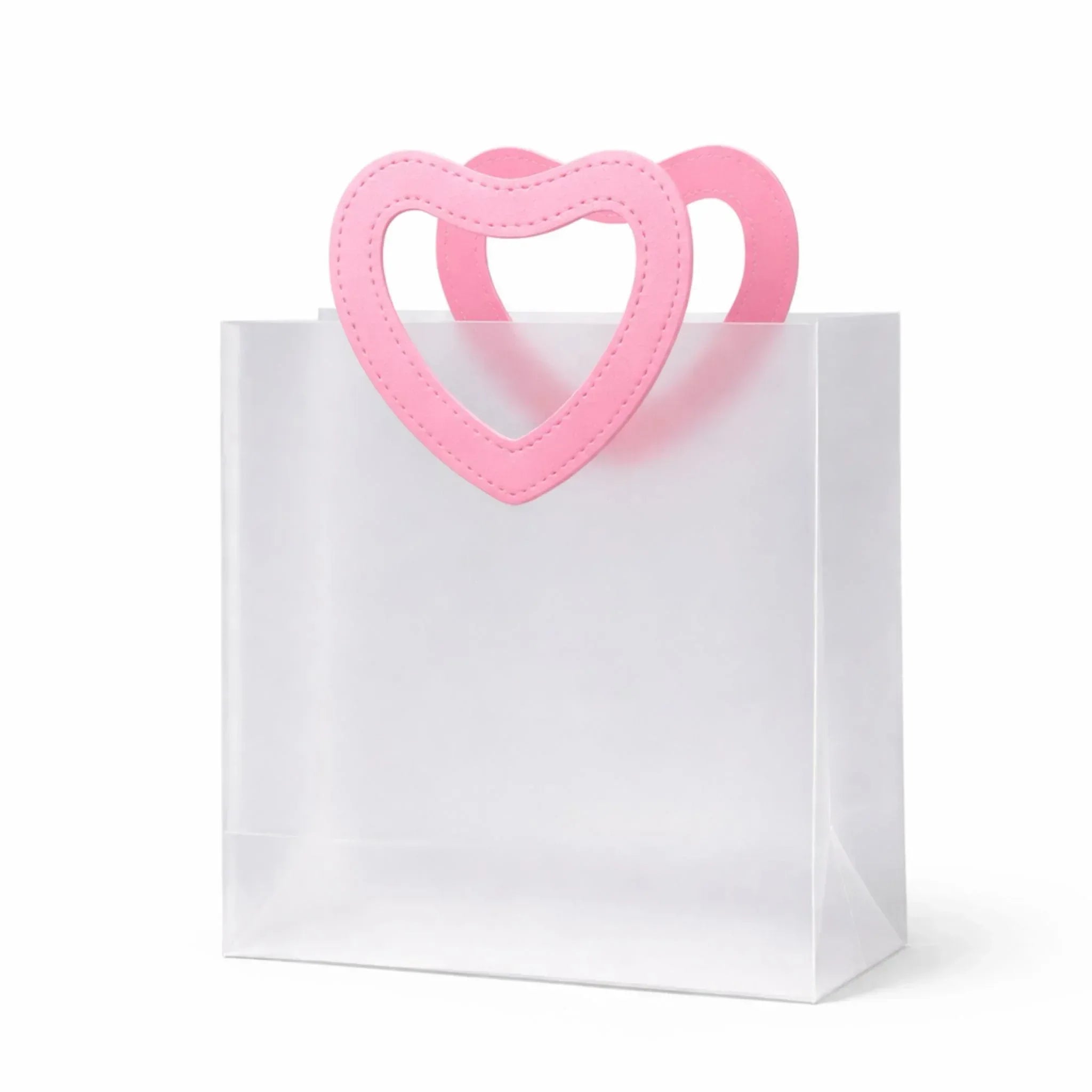 Heart Hand Bag - Frosted Gift Bag with Heart-Shaped Handles - Yalla Mart