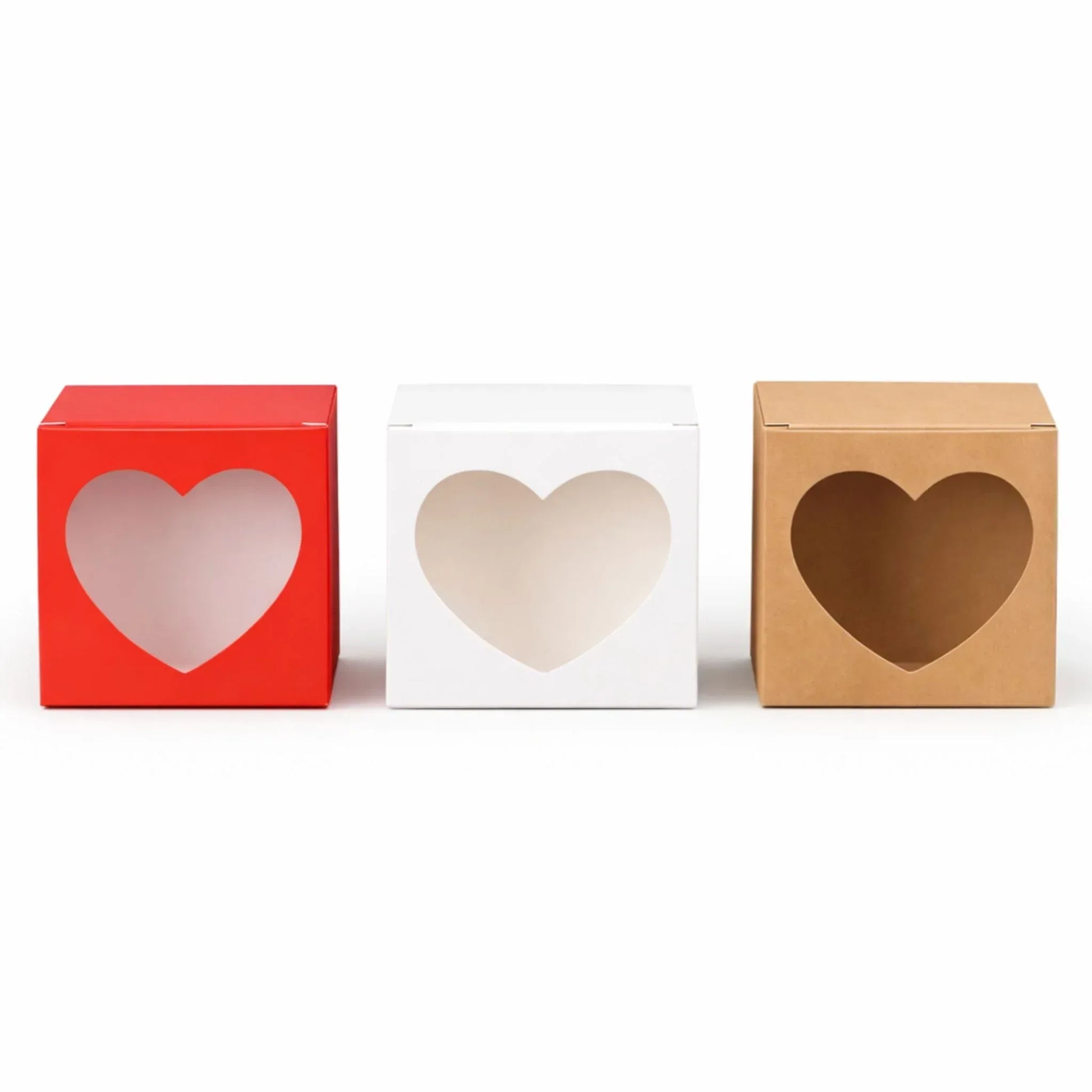 Heart Window Gift Boxes - Romantic Carton Boxes with Clear Heart Panel - Yalla Mart