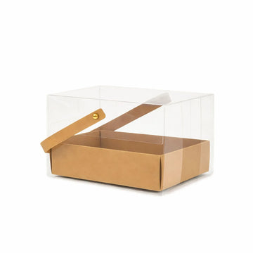 PVC Box + Handle - Clear Gift Box with Base & Carry Handle - Yalla Mart