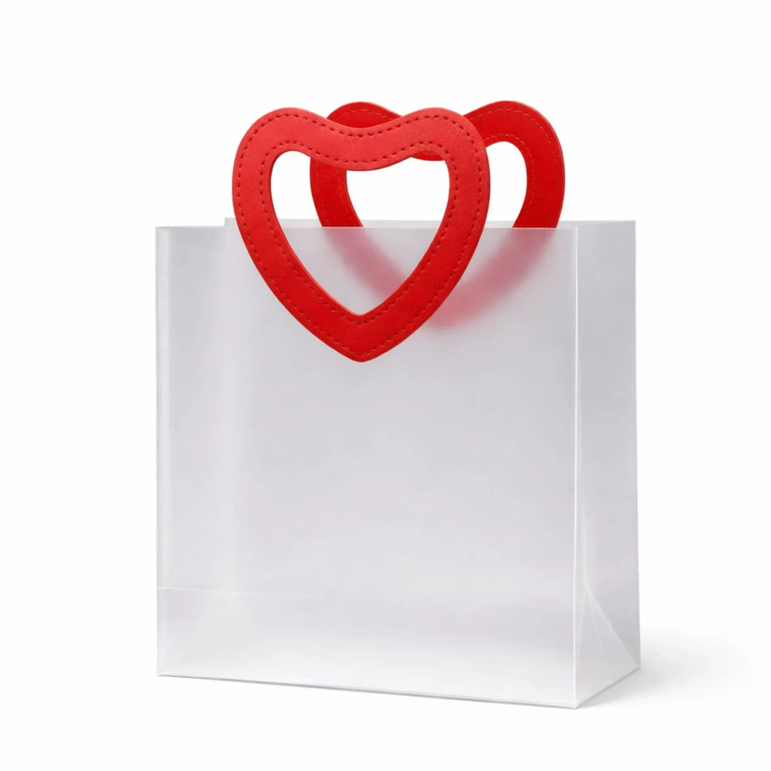 Heart Hand Bag - Frosted Gift Bag with Heart-Shaped Handles - Yalla Mart