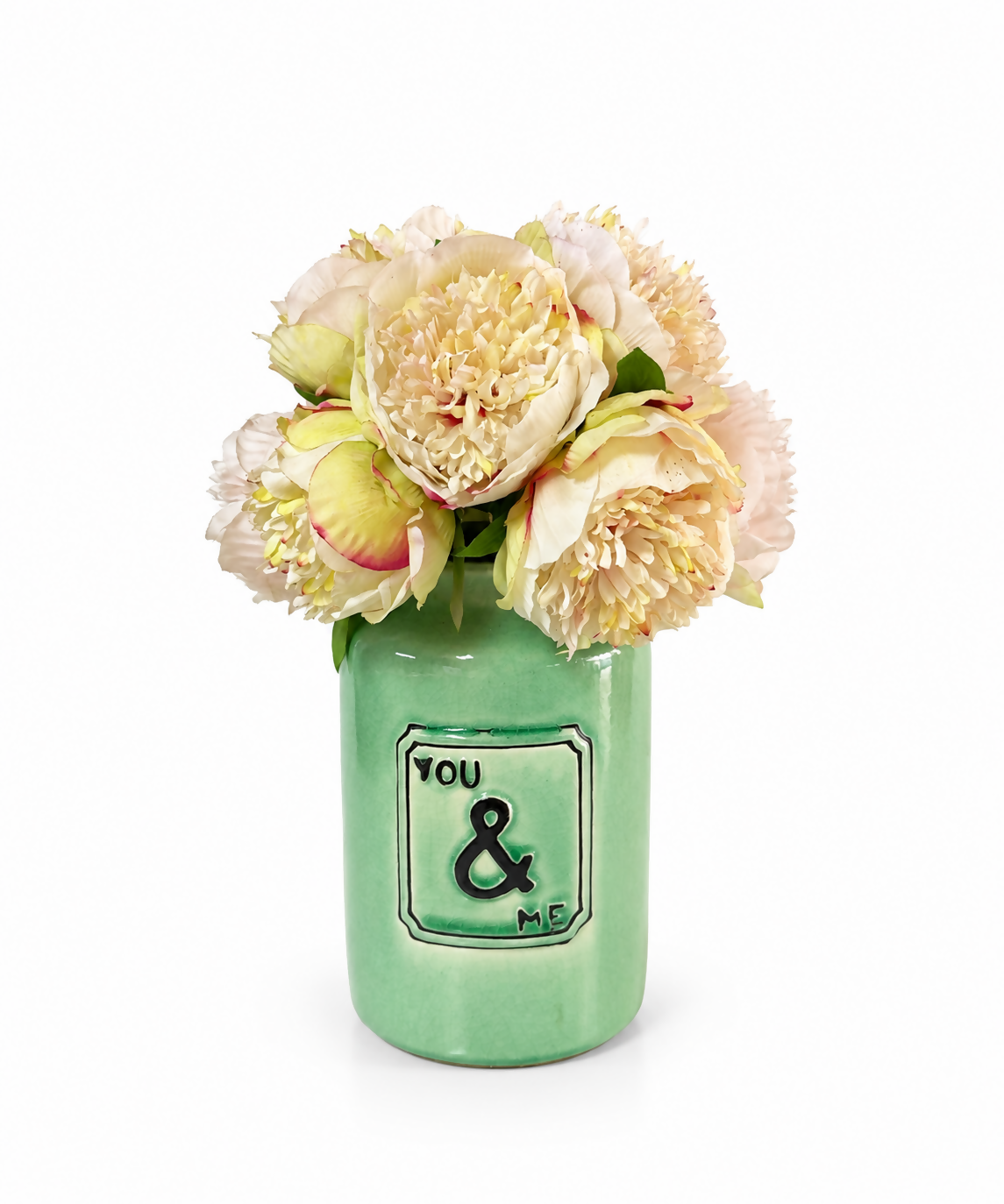 You & Me Green Ceramic Vase