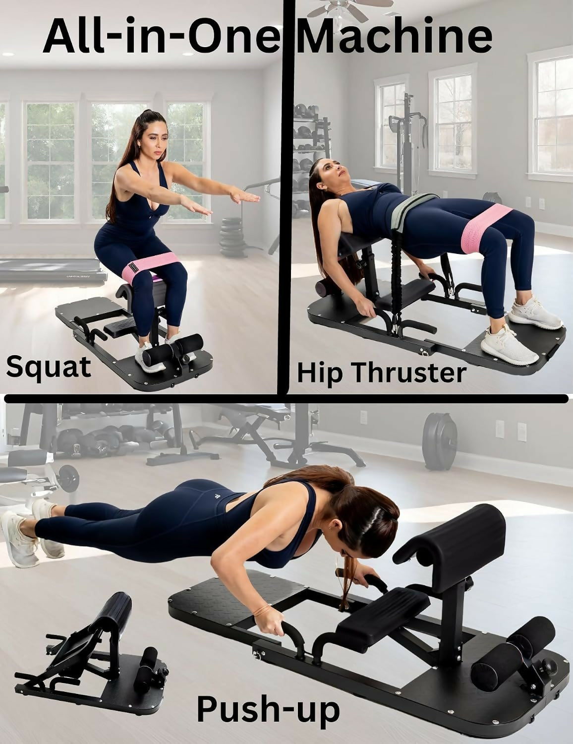 Hip Thrust Bench with 3 Resistance Bands