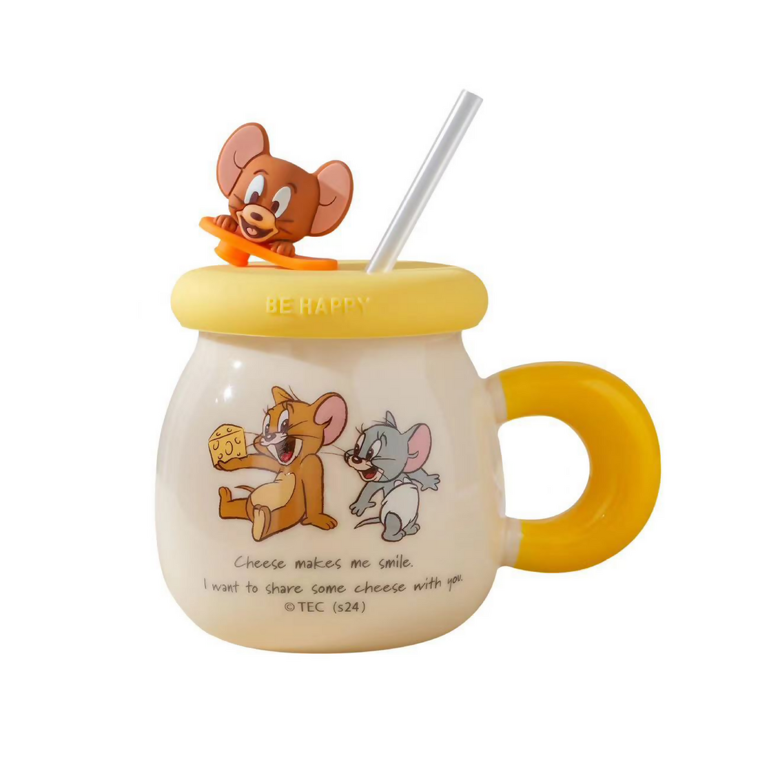 Tom & Jerry Ceramic Mug with Lid, 300 ml