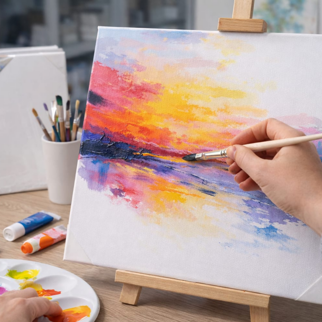 Crelando Stretched Canvas Set – Pre-Primed for Acrylic, Oil & Mixed Media