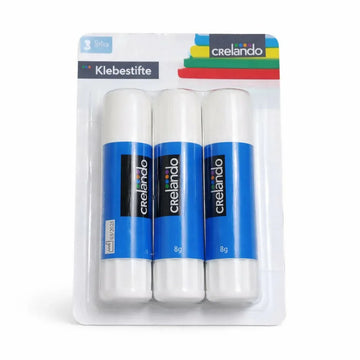 Crelando Glue Sticks – Set of 3, 8g Each
