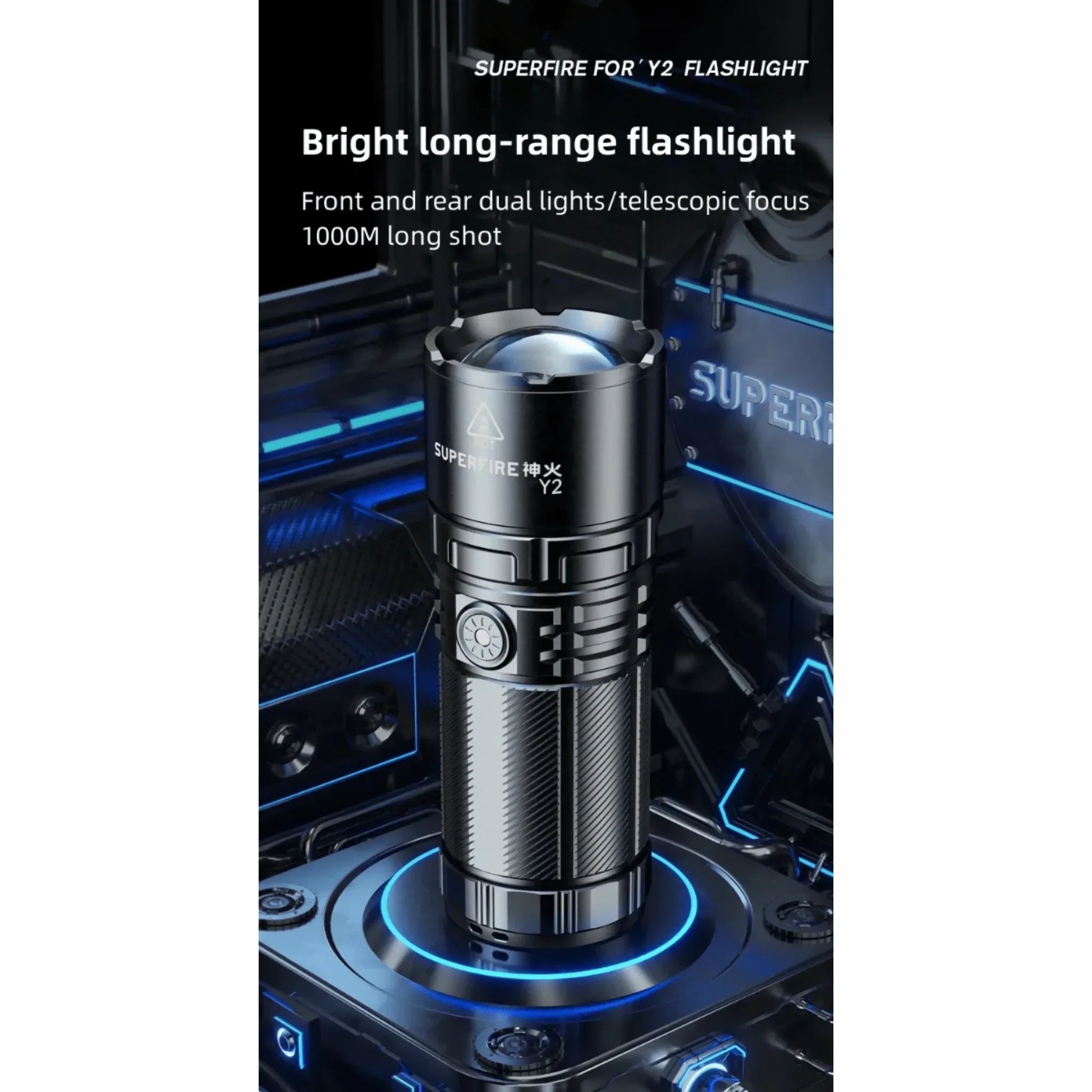 SF Y5S Tactical Flashlight 800m - 1200 Lumens, 20W Rechargeable LED - Yalla Mart