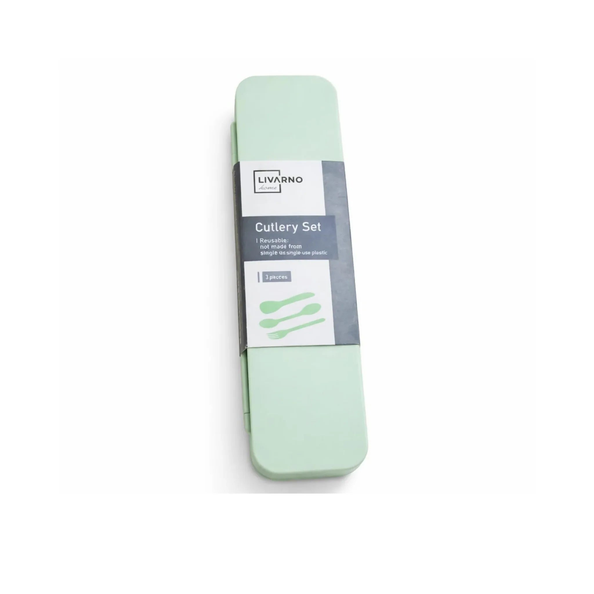 Reusable Cutlery Set with Case – Spoon & Fork, Mint Green