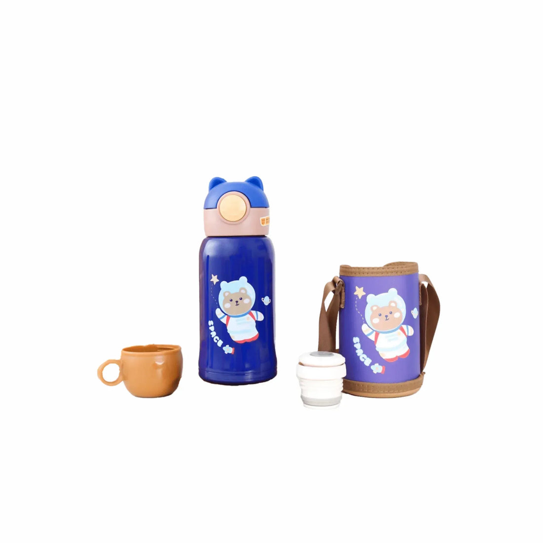 Stainless Steel Insulated Bottle 500ml - Double Wall Vacuum Flask with Cup & Bag - Yalla Mart