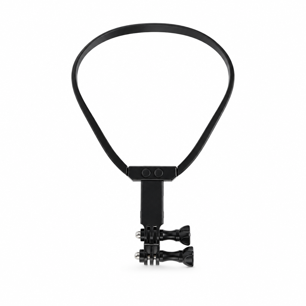 Black neck mount centered on white