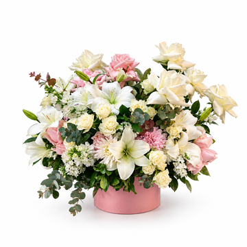 Blush Elegance flower box hero, 5% smaller with white space