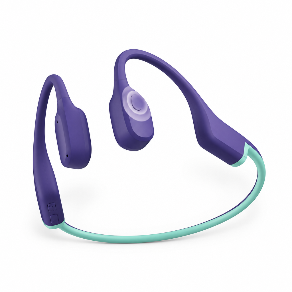 Bone-conduction headset centered on white