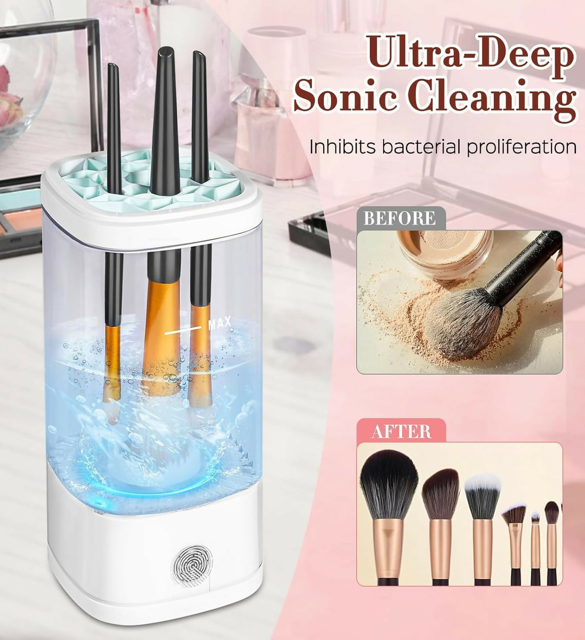 Electric Makeup Brush Cleaner with USB-C Power