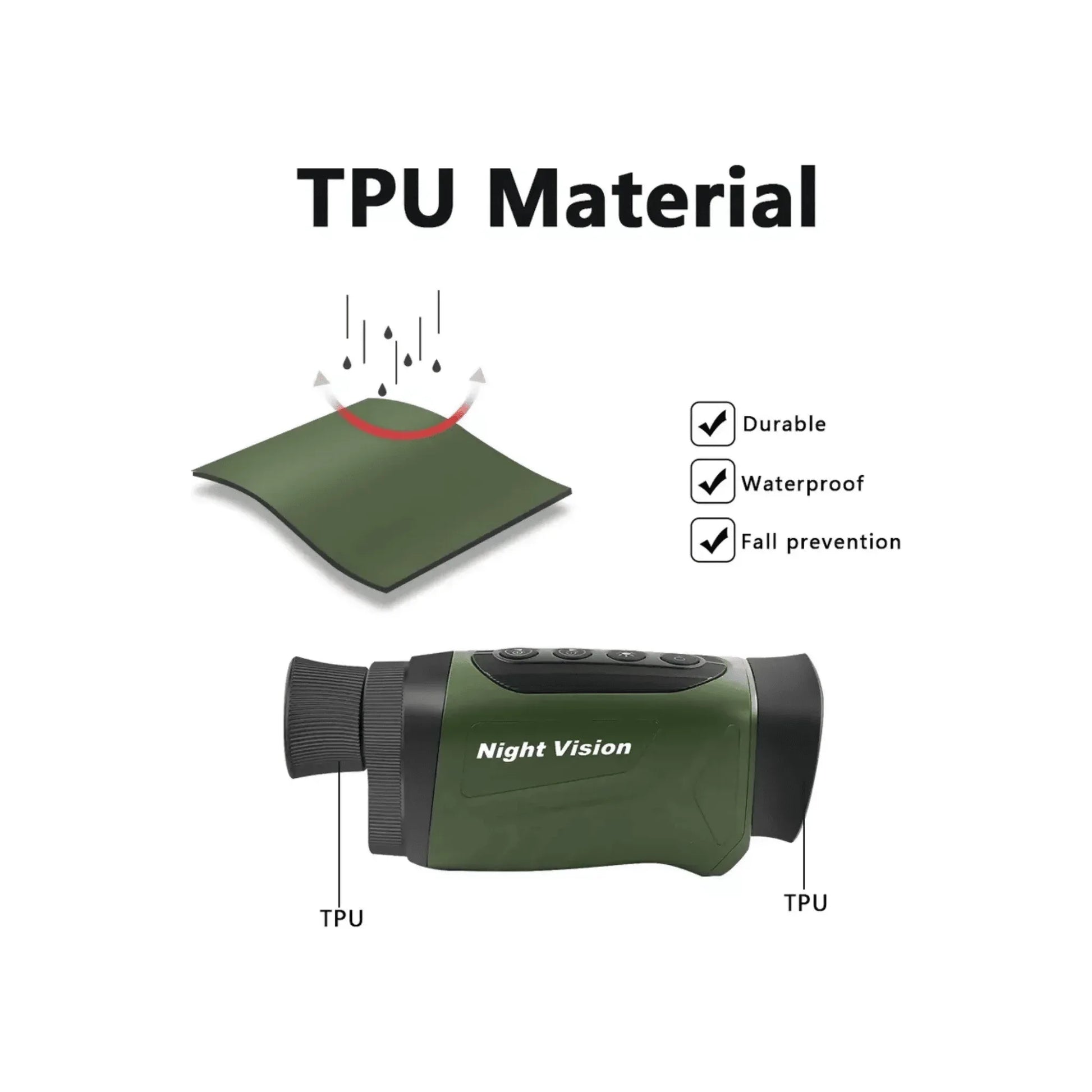 Night Vision Monocular 6X Optical Zoom - 300m Range, 1080P Recording for Hunting & Wildlife - Yalla Mart