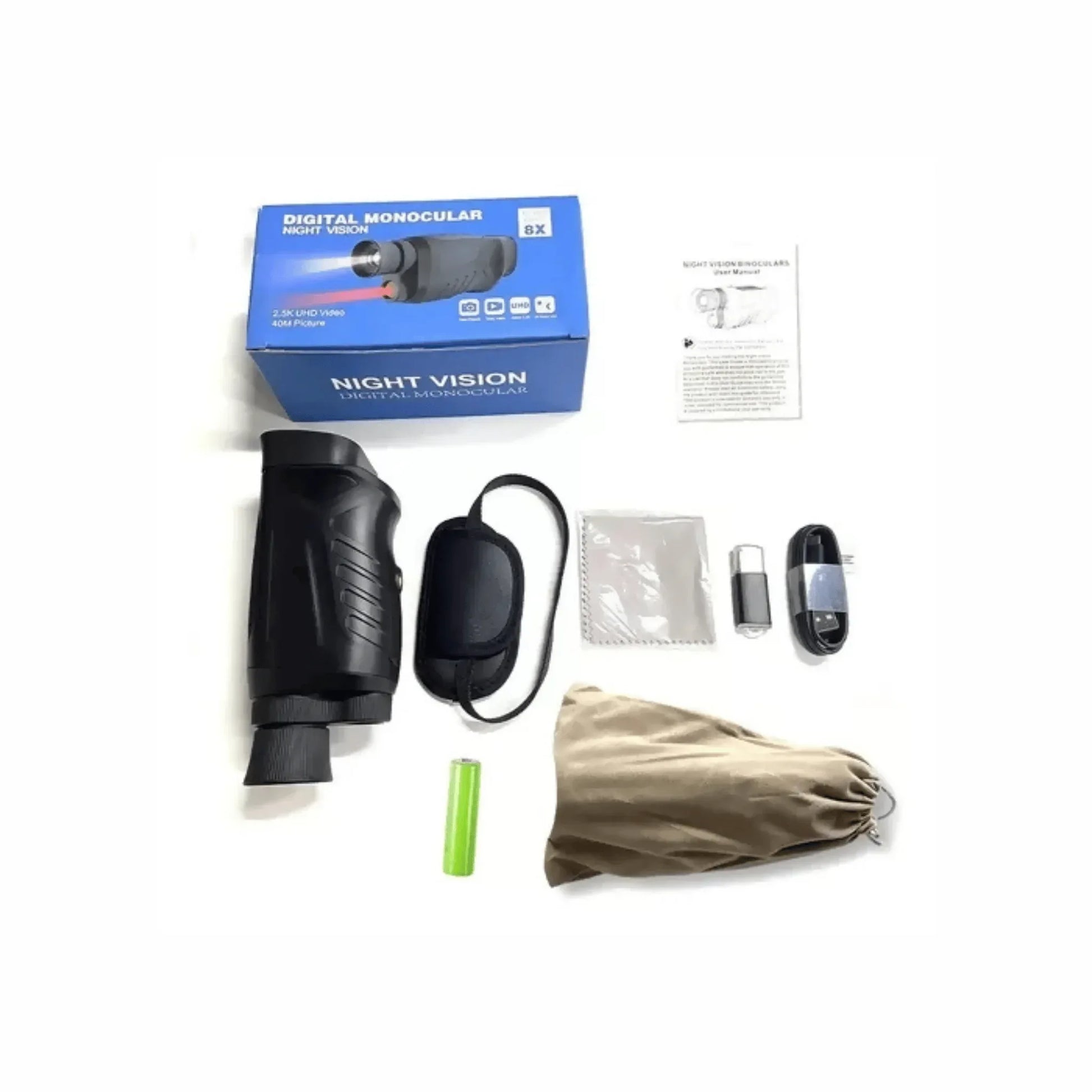 Night Vision Monocular 6X Optical Zoom - 300m Range, 1080P Recording for Hunting & Wildlife - Yalla Mart