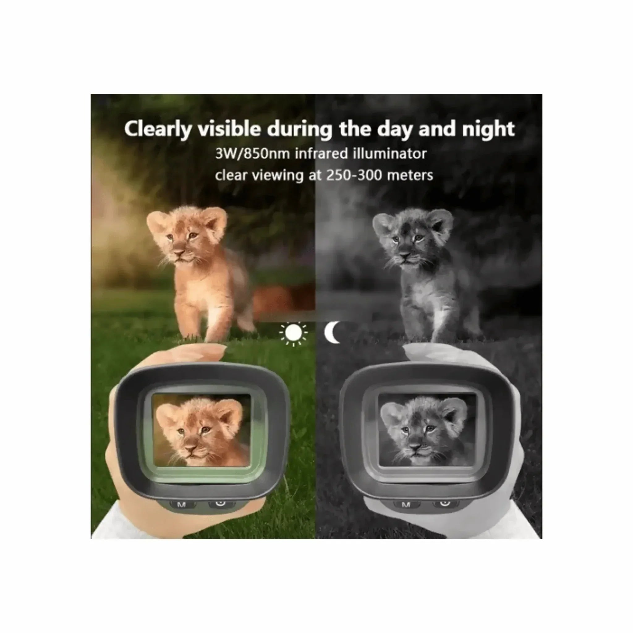 Night Vision Monocular 6X Optical Zoom - 300m Range, 1080P Recording for Hunting & Wildlife - Yalla Mart