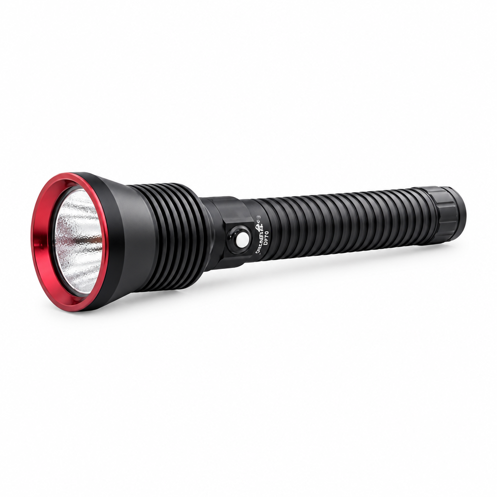 DF70 flashlight centered on white