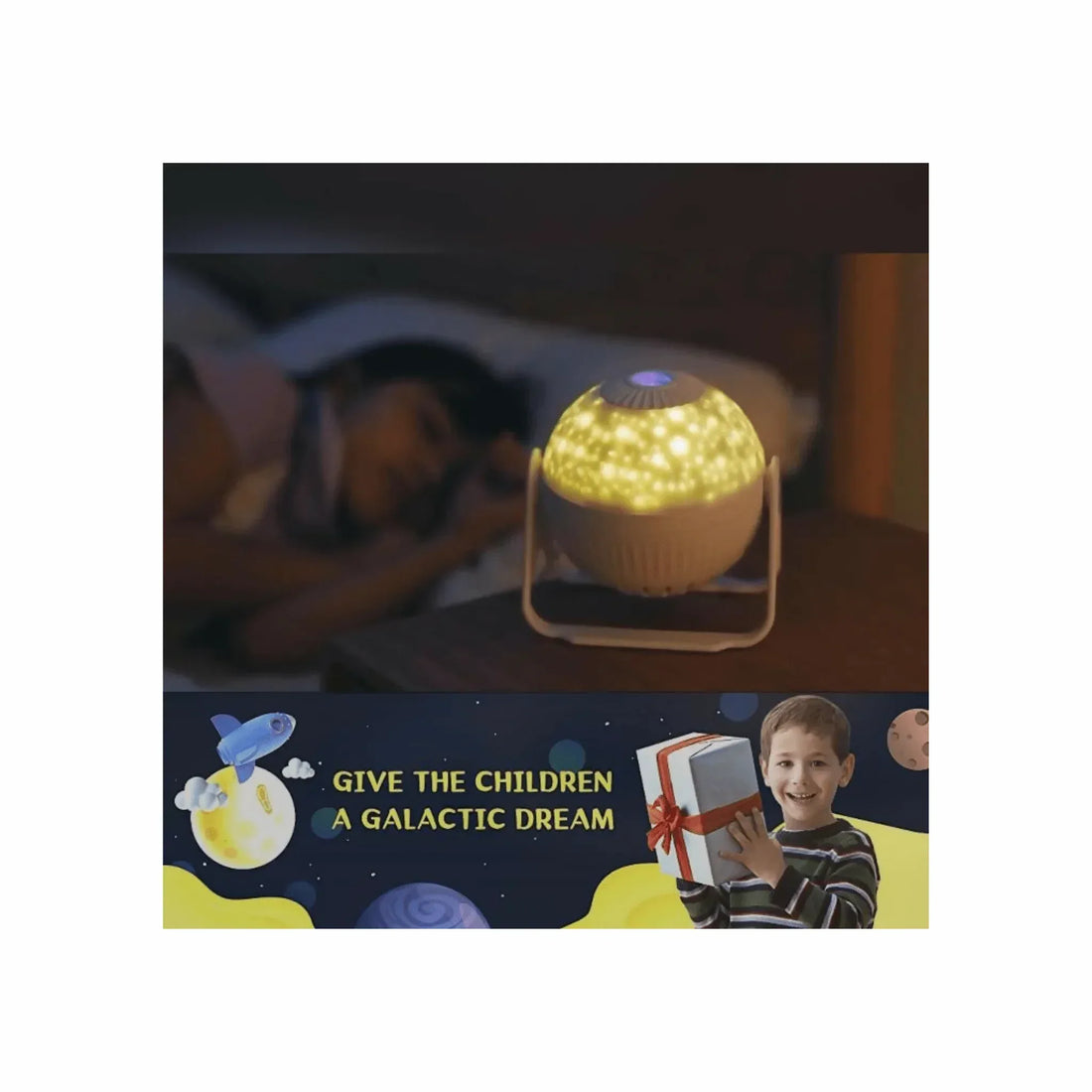 Galaxy Star Projector for Kids - 6 Film Modes with 360° Rotation - Yalla Mart